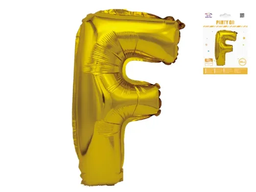 Куля фольгована літера F Party Go, 40 см, золота