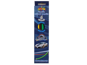 Олівців пластикові кольорових 6 кольорів Street racing, KIDIS 13323