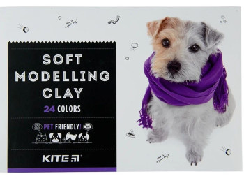 Пластилін восковий Dogs 24 кольори 480 грам, Kite