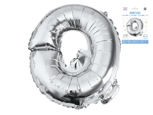 Шар фольгированная буква Q Party Go, 40 см, серебряная
