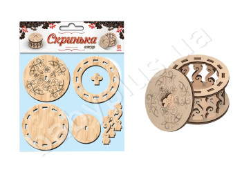 Дерев'яний 3D конструктор Шкатулка кругла, ZIRKA