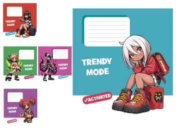 Зошит учнівський 18 аркушів, у лінію, "Trendy mode activated",  Школярик 018-3564L