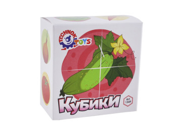 Кубики пластиковые Овощи, красочные изображения, ТехноК