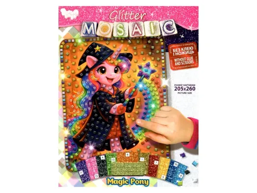 Набор для творчества Блестящая мозаика Glitter Mosaic 20,5х26 см, Danko Toys БМ-04-09