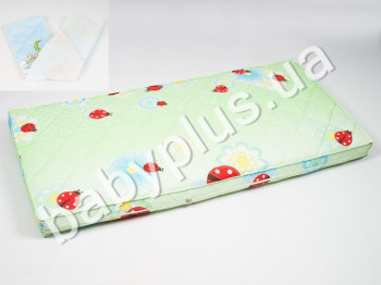 Матрас детский Пять плюс, божья коровка зеленая, 100% котон, стеганный, наполнитель: кокос-поролон 1