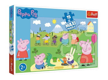 Пазли Щастливий день Пепи, Свинка Пепа, 15 елементів MAXI, Trefl