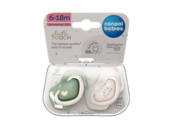 Пустушка силіконова симетрична Гуси Light Touch, 6-18 міс, 22/668, Canpol Babies