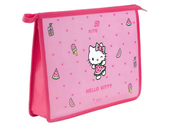 Папка на молнии Hello Kitty, А4+, с расширением, Kite