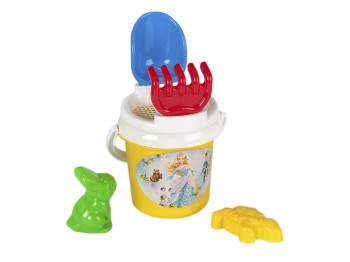 Песочный набор с ведерком ИП21000, 17,5 см, с лопатой и граблями, Toys-plast