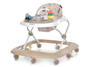 Дитячі ходунки El Camino Simply ME 1215 Beige, музична панель, 8 коліс, регулювання висоти, бежеві
