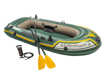 Надувний човен Intex 68347 Seahawk 2 Set, 236×114 см, з веслами та насосом, ПВХ, до 240кг, 236×114см