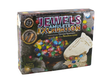 Набір для проведення розкопок JEWELS AMULETS EXCAVATION камні, Danko Toys