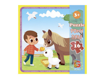 Пазлы картонные Ферма, 16 элементов, G-Toys LA08