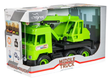 Авто Middle truck кран світло зелений в коробці. Tigres 39483