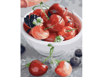 Набор для росписи по номерам Вкусная черешня 30х40 см, Strateg