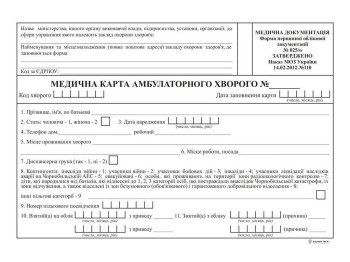 Медична карта амбулаторного хворого, А5, офс., Белый тигр bt.000002687
