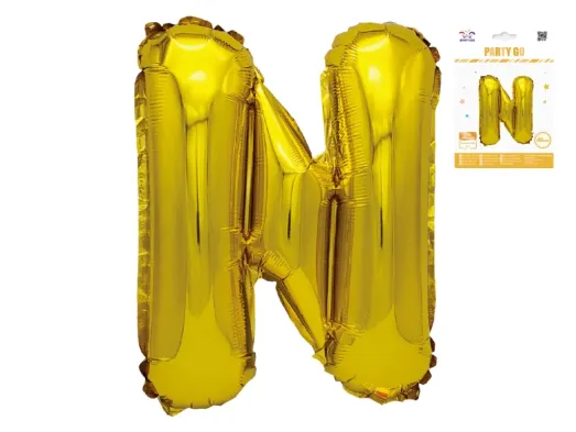 Куля фольгована літера N Party Go, 40 см, золота