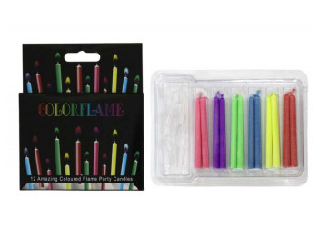 Набор свечей для торта с цветным пламенем Color Flame, 12 шт, 6 см, Color Flame 10488