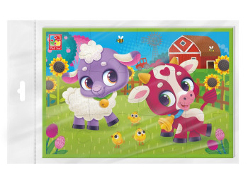 М'які пазли А5, Корівка та овечка, Vladi Toys