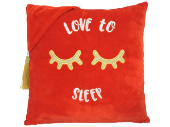 Подушка декоративная надпись Love to sleep, 33 см, текстильная, Tigres