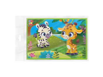 Мягкие пазлы А5 Зебра и жираф, Vladi Toys