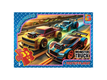 Пазлы картонные Monster Truck, 35 элементов, G-Toys MT181