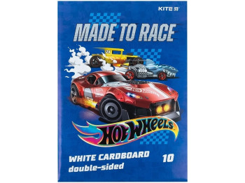 Картон білий Hot Wheels A4, 10 аркушів, Kite