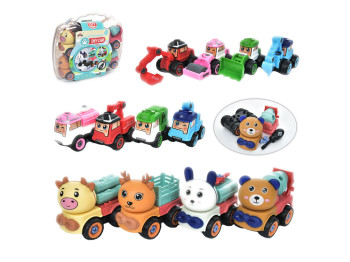 Конструктор на шурупах з машинками LY051B-DC, 9 см, 18 деталей, BabyToys