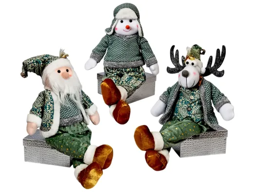 Новогодняя декоративная фигура Санта и его друзья, 51 см, 3 вида