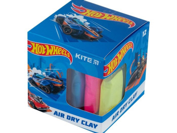 Пластилін повітряний Hot Wheels 12 кольорів+формочка, Kite