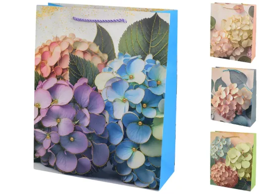 Подарочный пакет Ortensia S, бумажный, 18×23×10 см, 4 дизайна (цена за 1шт)
