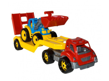 Игрушка автовоз большой пластиковый с трактором ТехноК, 65 см