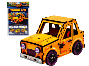 Дерев’яний 3D конструктор Turbo Car, PuzzleOk Puz-00958