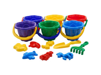 Песочный набор с формочками Незабудка №3 0947, ведро и лопатка, Colorplast