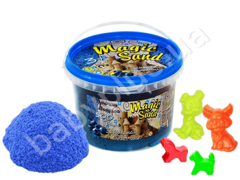 Кинетический песок Magic sand - голубого цвета с ароматом черники, Strateg