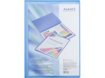 Дисплей-книга з кишенею прозора синя А4. 20 файлів. Axent 1020-22-A