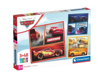Пазли 3х48 елементів, Авто на перегонах, Clementoni 25305