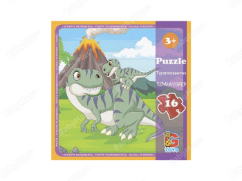 Пазлы картонные Динозавры, 16 элементов, G-Toys