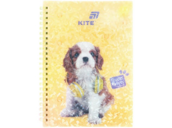 Блокнот на спирали Studio Pets, А5, 80 листов, клетка, пластиковая обложка, Kite