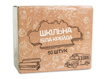 Мел Школьный белый - 50 шт, Strateg