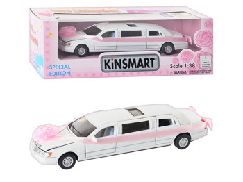 Машинка металева інерційна LOVE LIMOUSINE WEDDING WHITE. Kinsmart KT 7001 WW