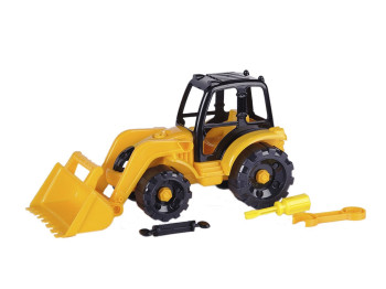 Конструктор на шурупах з викруткою ИП30006, 33 см, трактор з ковшом, Toys-plast