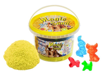Кінетичний пісок Magic Sand жовтий, 0,5 кг, для ліплення, Strateg