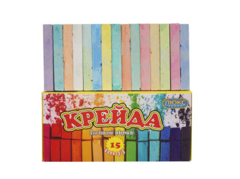 Крейда 15 кольорів квадратна. Люкс Колор КК1415
