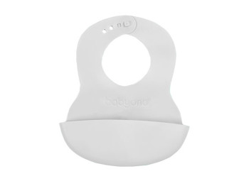 Нагрудник м'який з регульованою застібкою білий 32x23 см. BabyOno 835/01