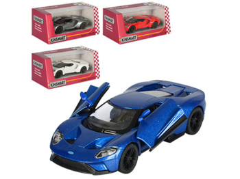 Машинка инерционная металлическая Ford GT 2017, 12 см, открываются двери, Kinsmart