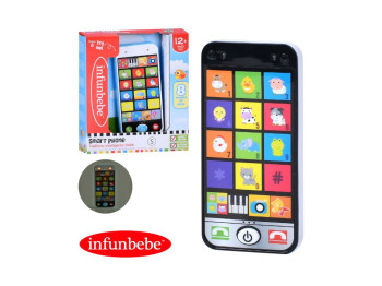 Игрушка смартфон Smart Phone LS1010-LV-MV-WB, 13,5 см, светящийся и воспроизводящий звуки, Infunbebe