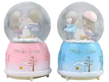 Декоративна сніжна куля Winter Love, музика, світло, 2 види (ціна за 1шт)