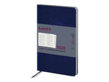 Ежедневник Partner City Soft 2026 Axent 8521-26-02-A, 125×195 мм, синий