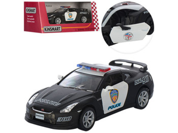 Машинка металева інерційна NISSAN GT-R 2009 R35 POLICE. Kinsmart KT 5340 WP